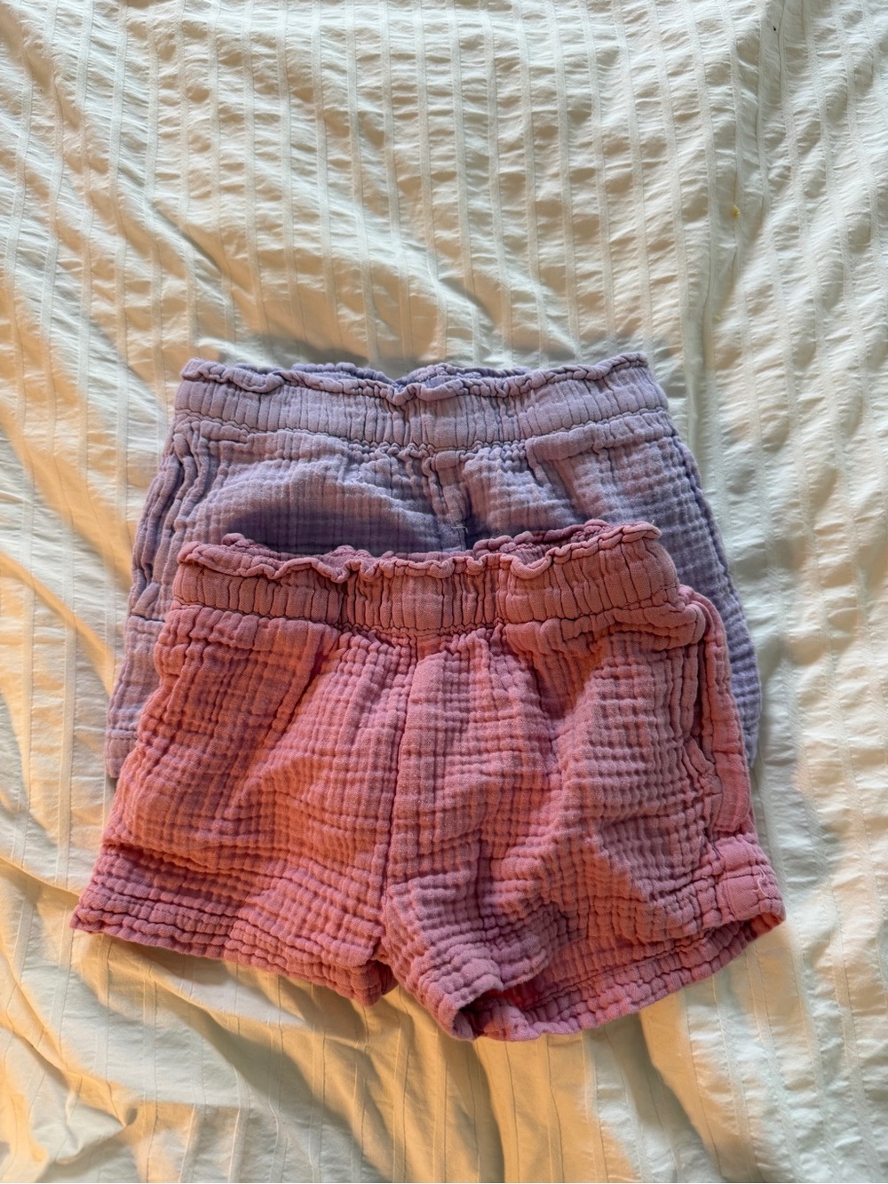 Gap Baby Textured Gauze Shorts Set - Lavender and Dusty Rose